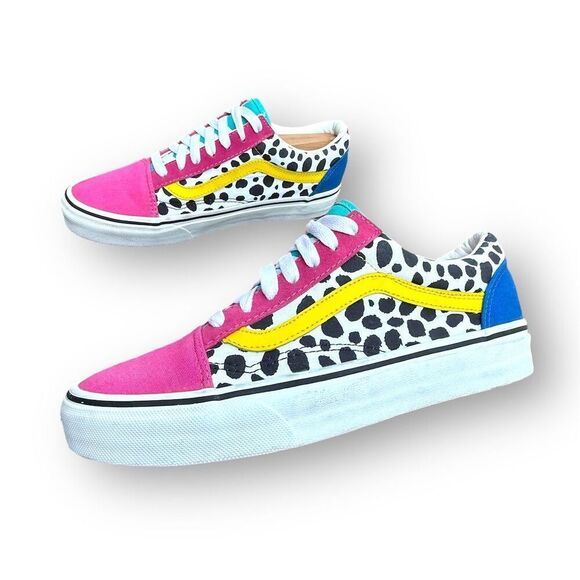 Vans Old Skool Platform Sneakers Multicolor Unisex Size 7 Pink Polka Dot Color - Picture 2 of 14